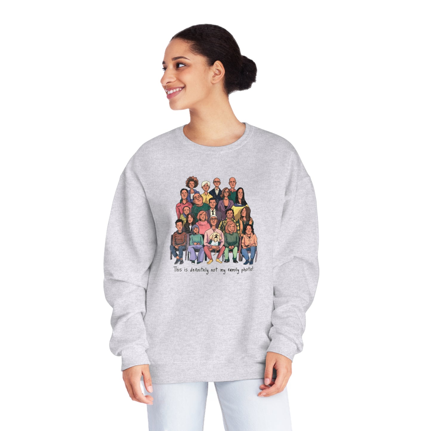 Definitely not my family photo Unisex NuBlend® Crewneck Sweatshirt  - Korea  - StyleMZ