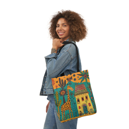 The giraffe that lives in my house Canvas Tote Bag, 5-Color Straps - StyleMZ