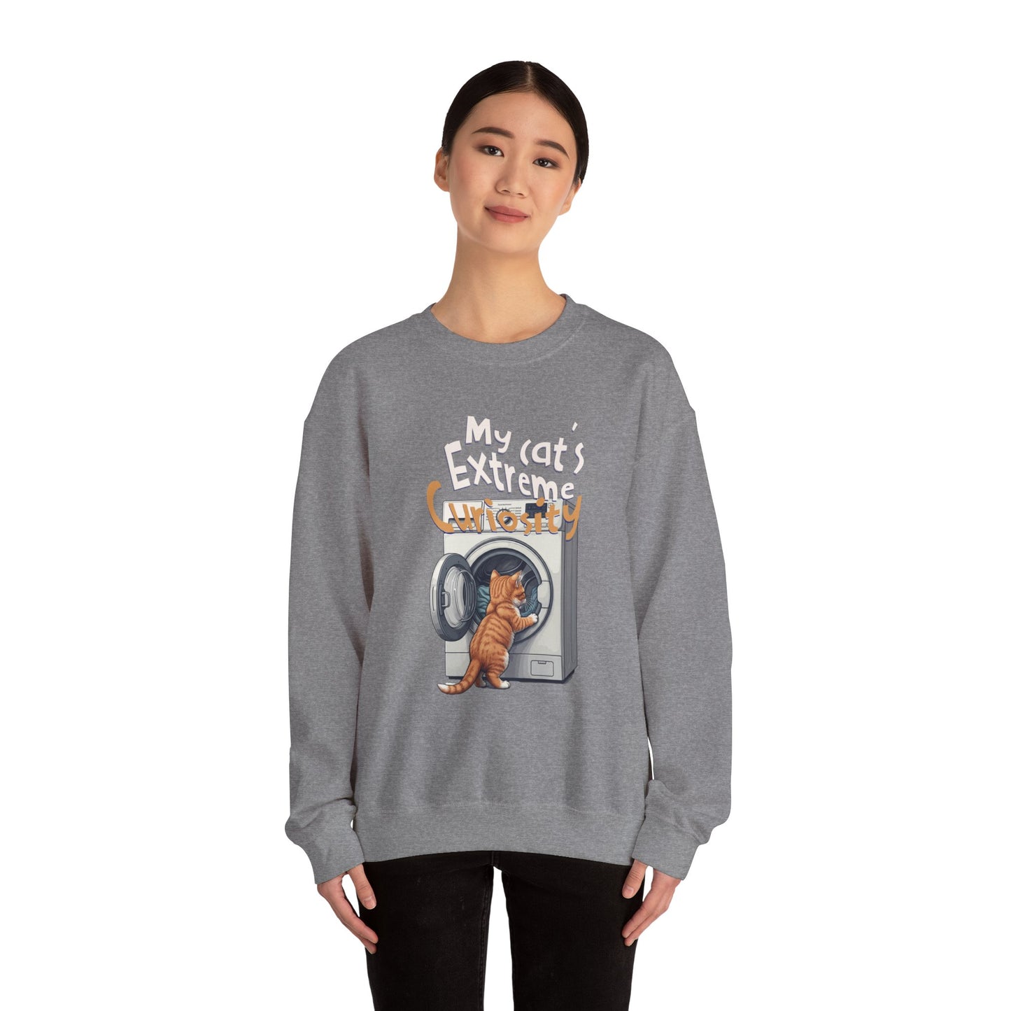 My cat's extreme curiosity Unisex Heavy Blend™ Crewneck Sweatshirt - StyleMZ - Stylemz