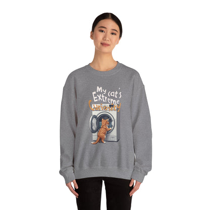 My cat's extreme curiosity Unisex Heavy Blend™ Crewneck Sweatshirt - StyleMZ