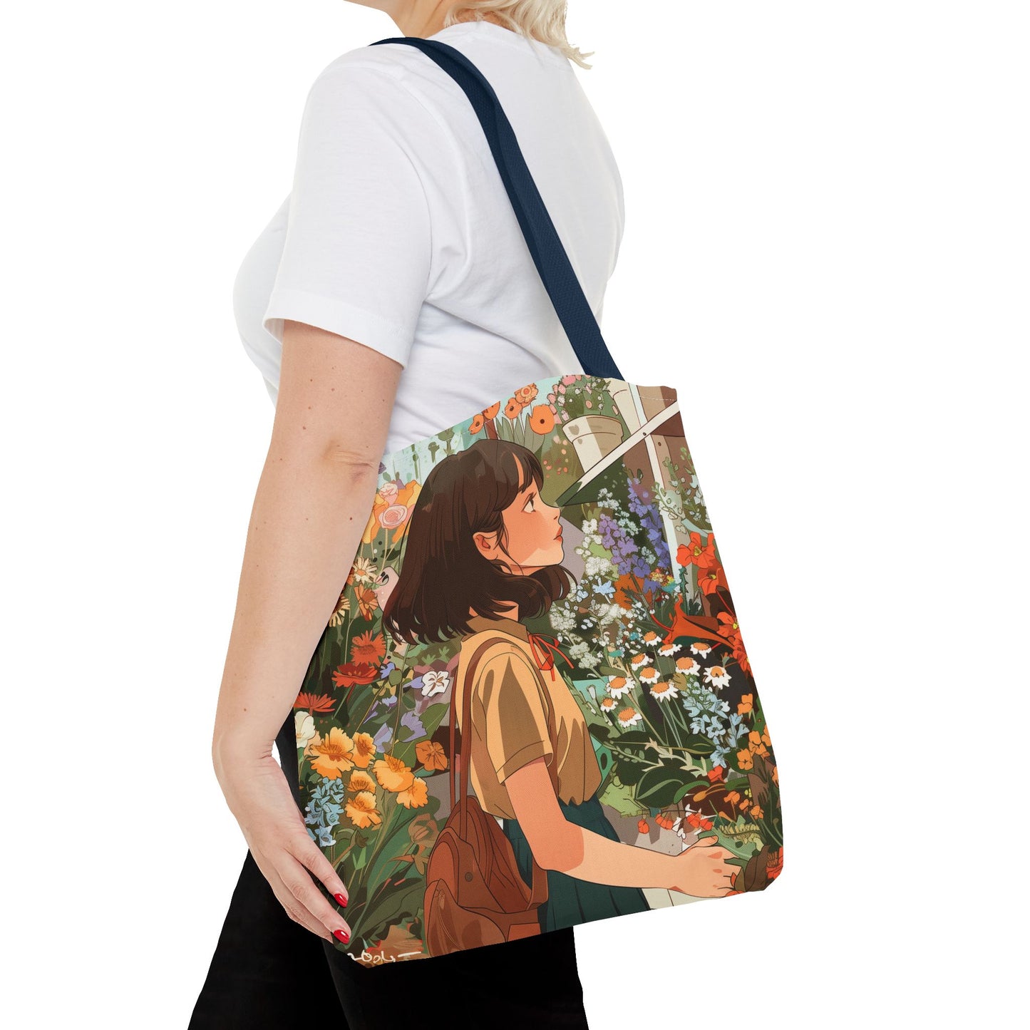 Girl and Flower Shop Tote Bag (AOP) - StyleMZ