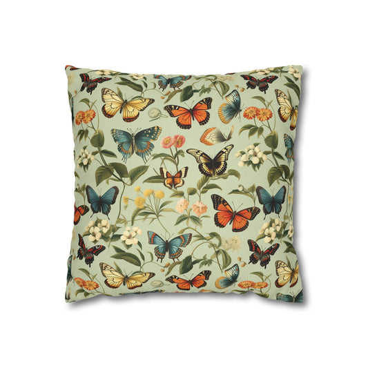 Butterfly Spun Polyester Square Pillowcase - StyleMZ