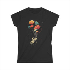 Astronaut and balloon Women's Softstyle Tee  - StyleMZ