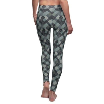 Midnight Plaid Women's Cut & Sew Casual Leggings (AOP) - StyleMZ