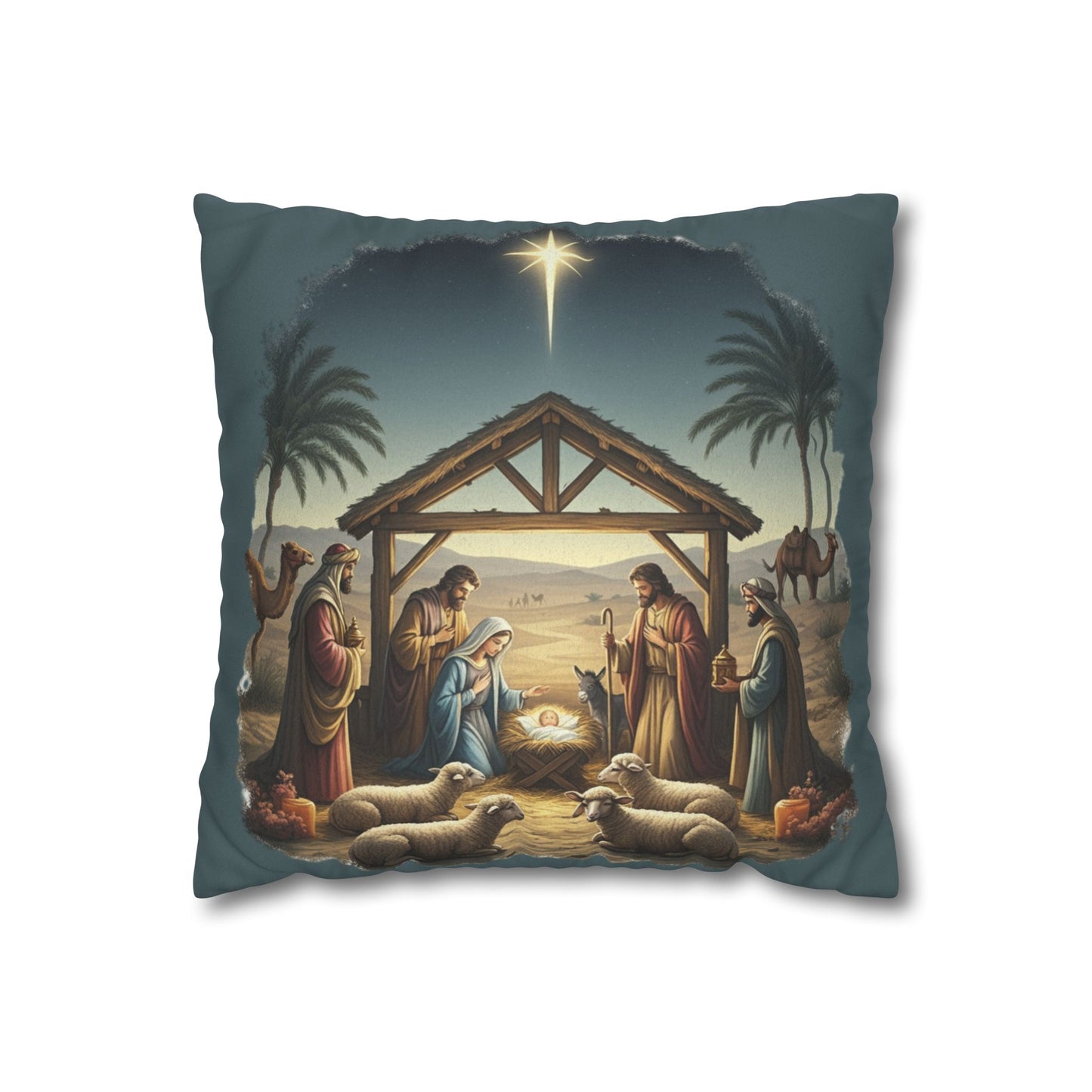 The baby was Jesus Faux Suede Square Pillowcase - StyleMZ