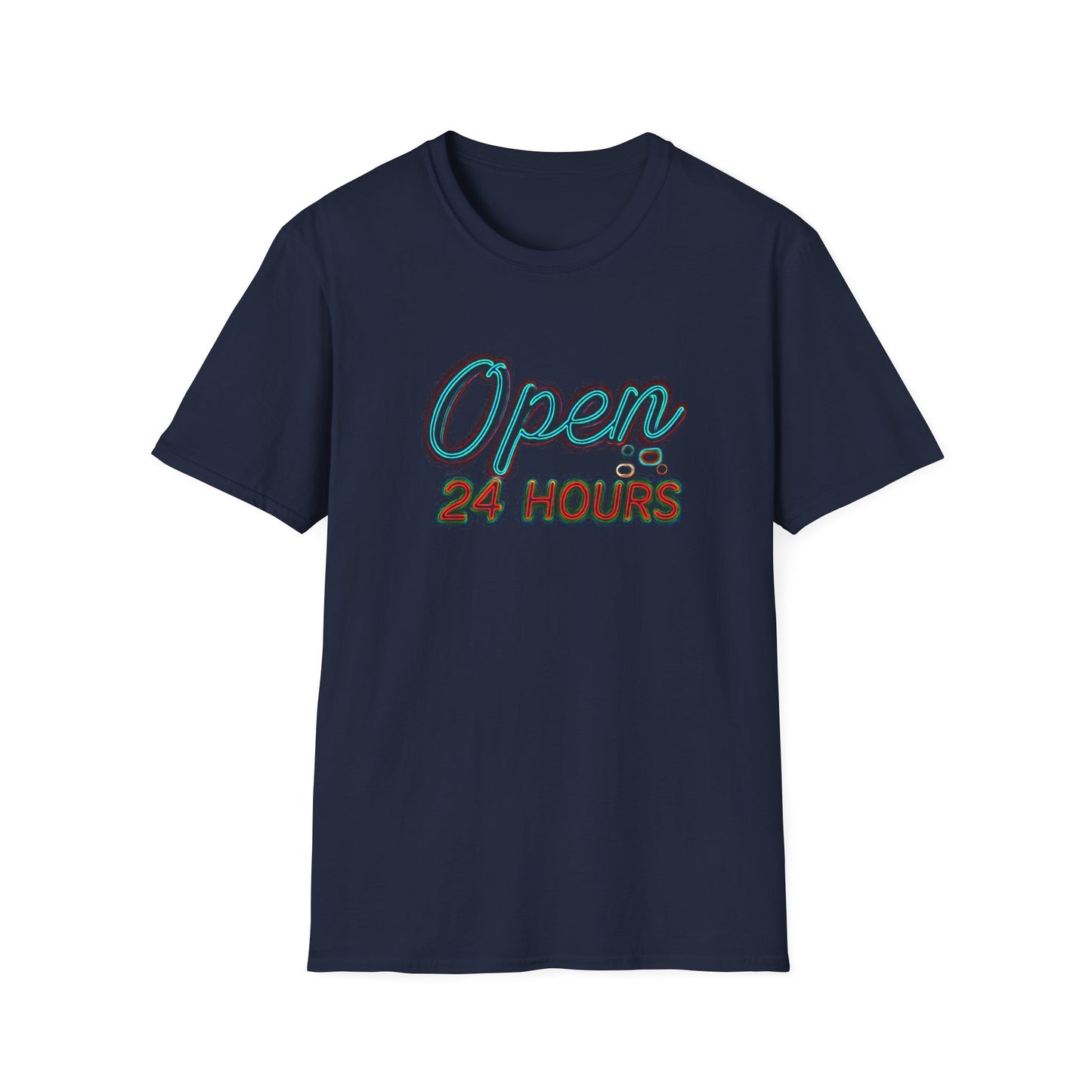 Open 24 Hours Unisex Softstyle T-Shirt - Casual Tee