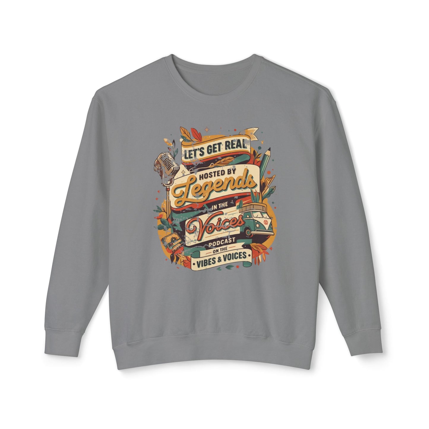 Let's get real Unisex Lightweight Crewneck Sweatshirt - StyleMZ