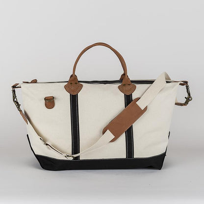 Stylish Weekender Duffel with Leather Trim and Personalization