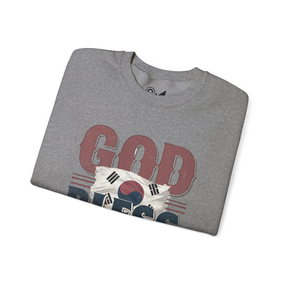 God bless Korea Unisex Heavy Blend™ Crewneck Sweatshirt - StyleMZ