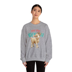 StyleMZ - Sudadera unisex de cuello redondo de mezcla pesada I'm a baby lamb - StyleMZ 