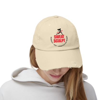 Korea -  Sweat Sculpt Unisex Distressed Cap  - StyleMZ