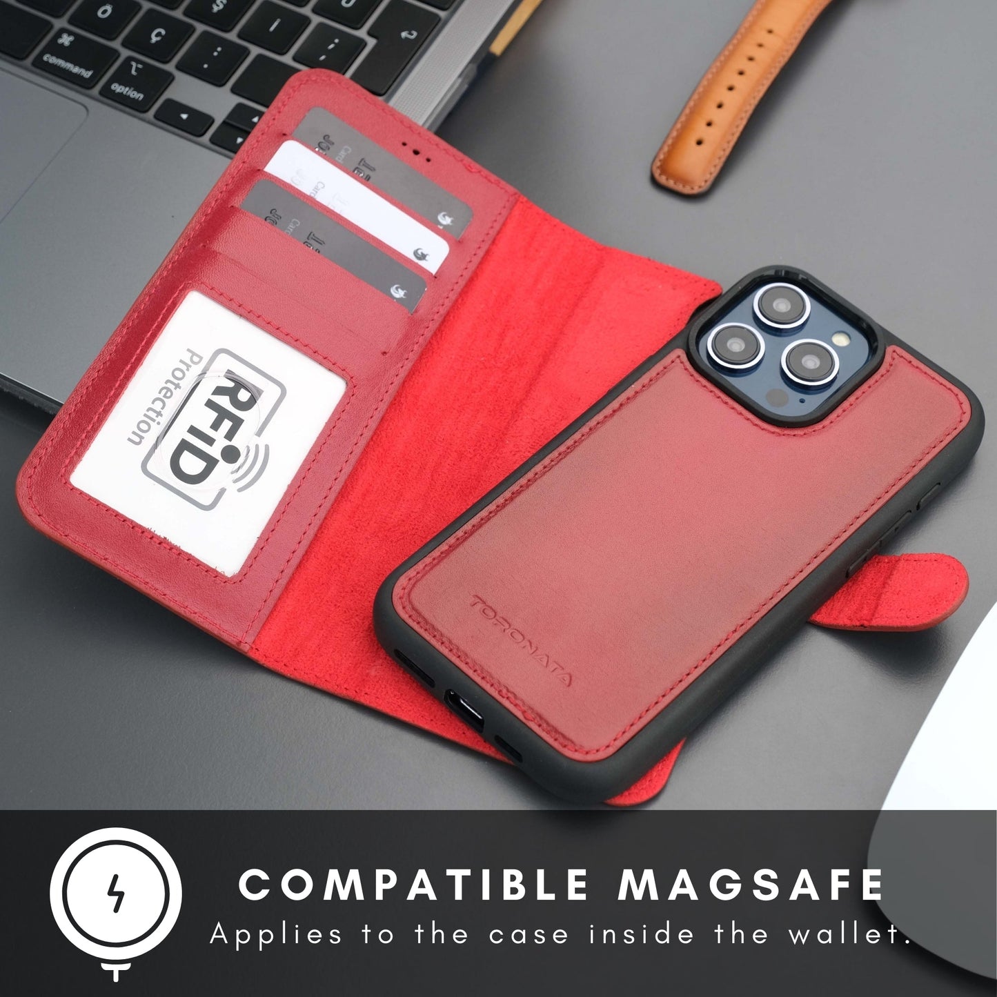 Casper iPhone 16 Pro Max Wallet Case Leather MagSafe Cover