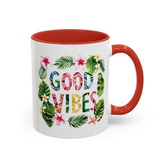 Taza de café con acento de buenas vibraciones de Corea (11 oz y 15 oz) - StyleMZ 