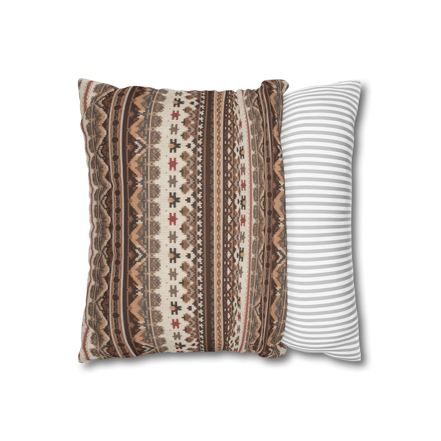 Warm Nordic Knit Faux Suede Square Pillowcase - StyleMZ - Stylemz