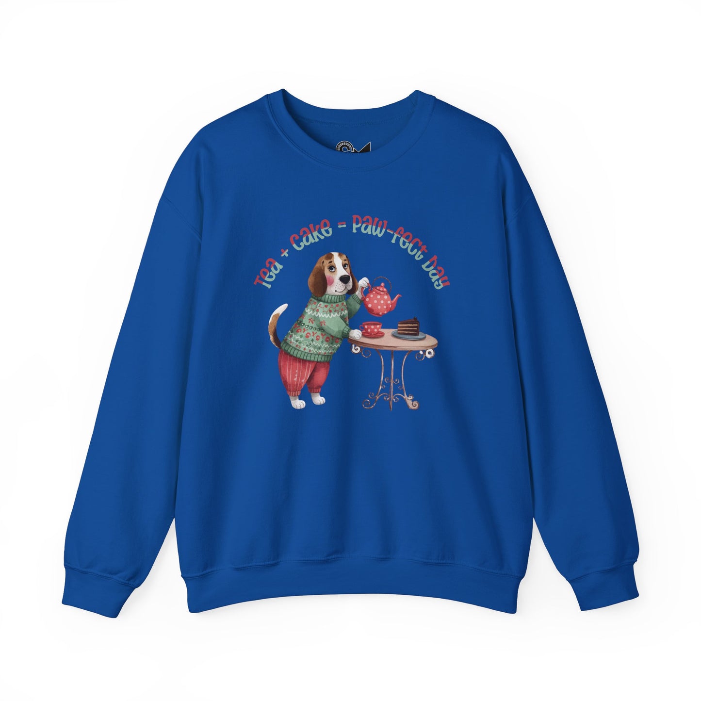 Tea + Cake = Paw-fect Day Unisex Heavy Blend™ Crewneck Sweatshirt - StyleMZ