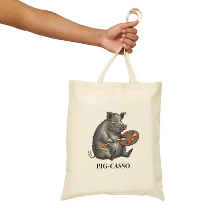 PIG-CASSO Cotton Canvas Tote Bag - StyleMZ