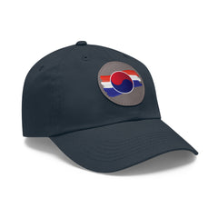 Corea - Gorro con bandera de Corea y parche de cuero (redondo) - StyleMZ 