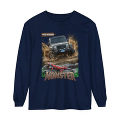 Corea - Camiseta unisex de manga larga teñida con estampado de Monster Car - StyleMZ 