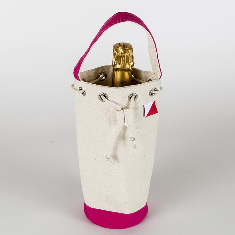 Single Bottle Wine Champagne Bag with Cinch Top Design