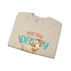 StyleMZ - Sudadera unisex de cuello redondo de mezcla pesada I'm a baby lamb - StyleMZ 