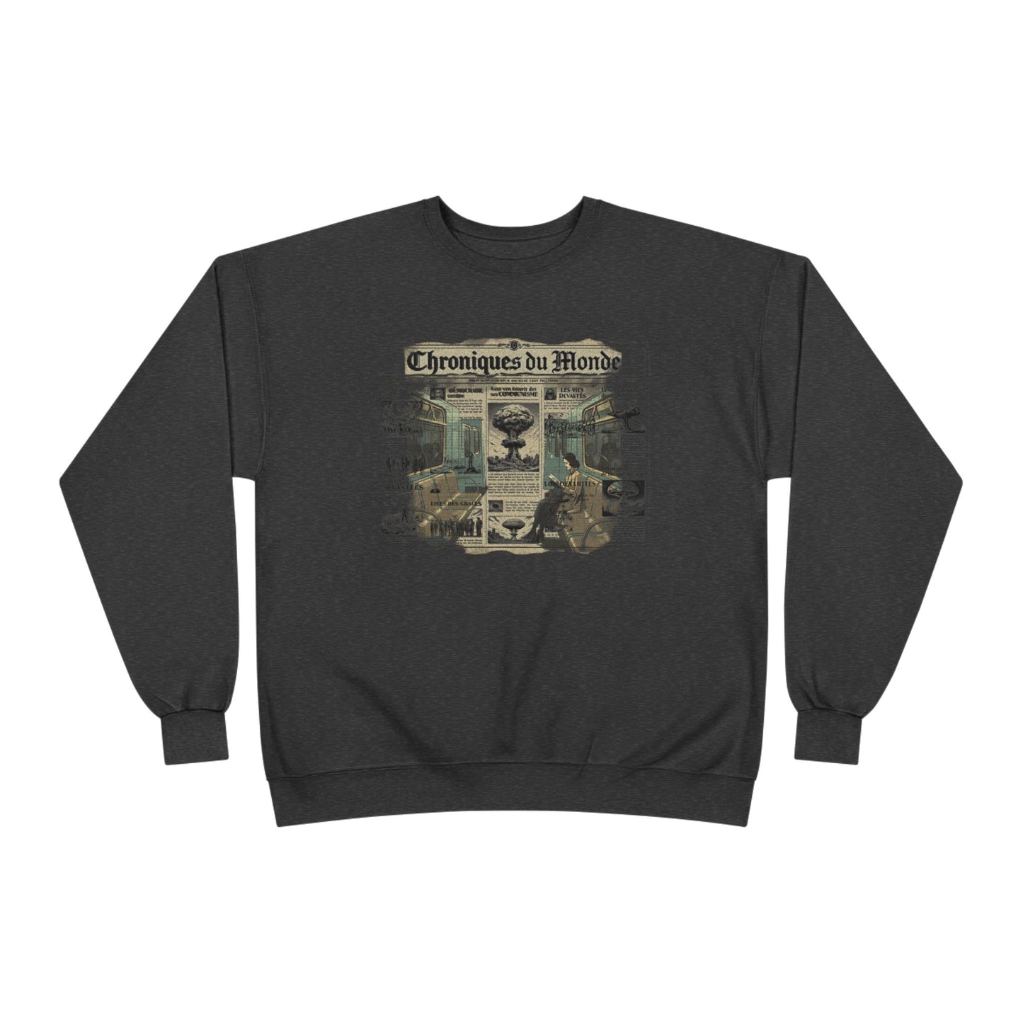 Reading the caotic world alone Unisex EcoSmart® Crewneck Sweatshirt - StyleMZ