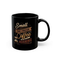 Korea -  Smell the fresh coffee Black Mug (11oz, 15oz)  - StyleMZ