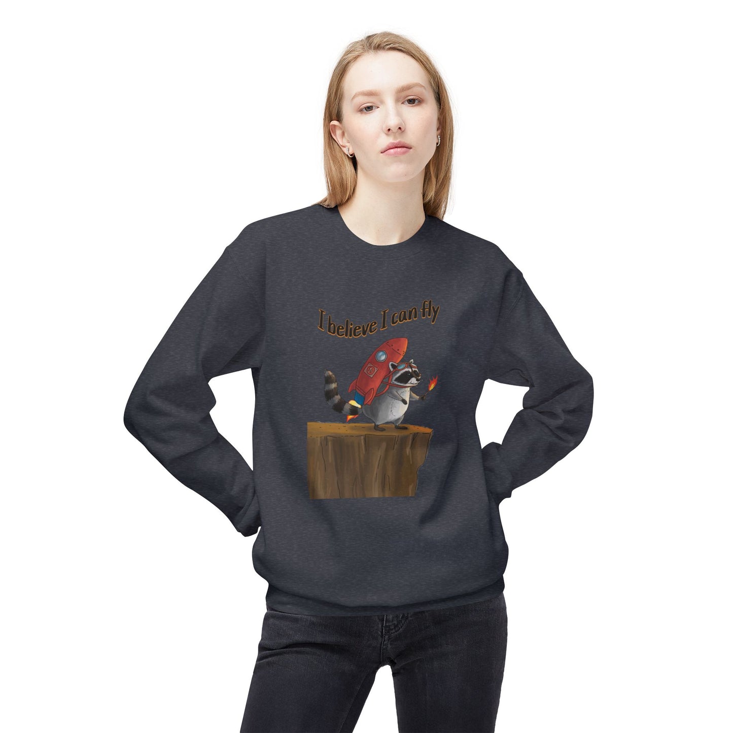 I believe I can fly Unisex Midweight Softstyle Fleece Crewneck Sweatshirt - StyleMZ - Stylemz