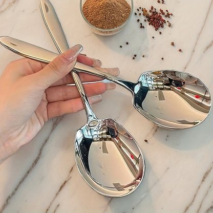 Elegant Polished Finish Stainless Steel Square Serving Spoon