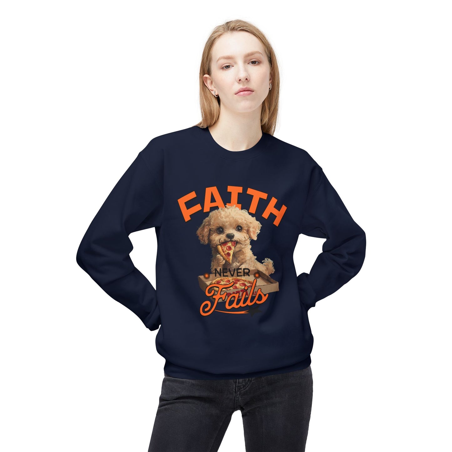 Korea -  Faith never fails Unisex Midweight Softstyle Fleece Crewneck Sweatshirt  - StyleMZ