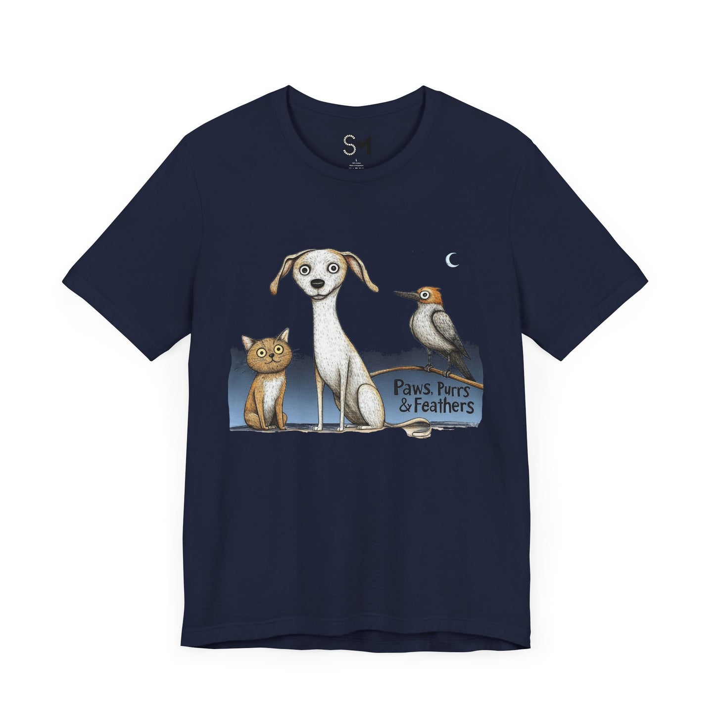 Paws purrs and feathers Unisex Jersey Short Sleeve Tee