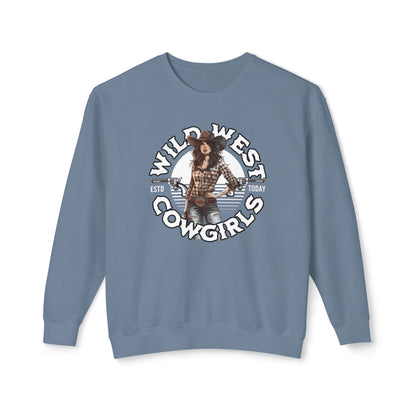 Wild West Cowgirls Unisex Lightweight Crewneck Sweatshirt  - StyleMZ