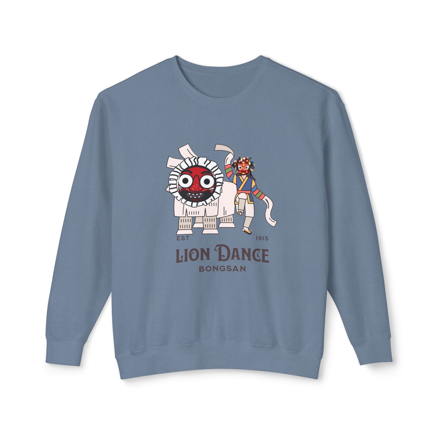 Korean traditional lion dance Unisex Lightweight Crewneck Sweatshirt - StyleMZ