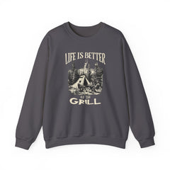 Sudadera unisex con cuello redondo y mezcla pesada Life is better - Corea - StyleMZ 