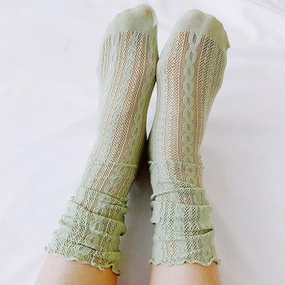 Slouch Crochet Lace Socks Set Of 2 for Elegant Comfort