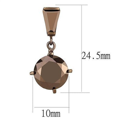 3W1133 IP Coffee Light Brass Earrings with AAA CZ Stones