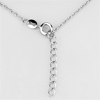 3W413 Rhodium Brass Necklace with Clear AAA Grade CZ