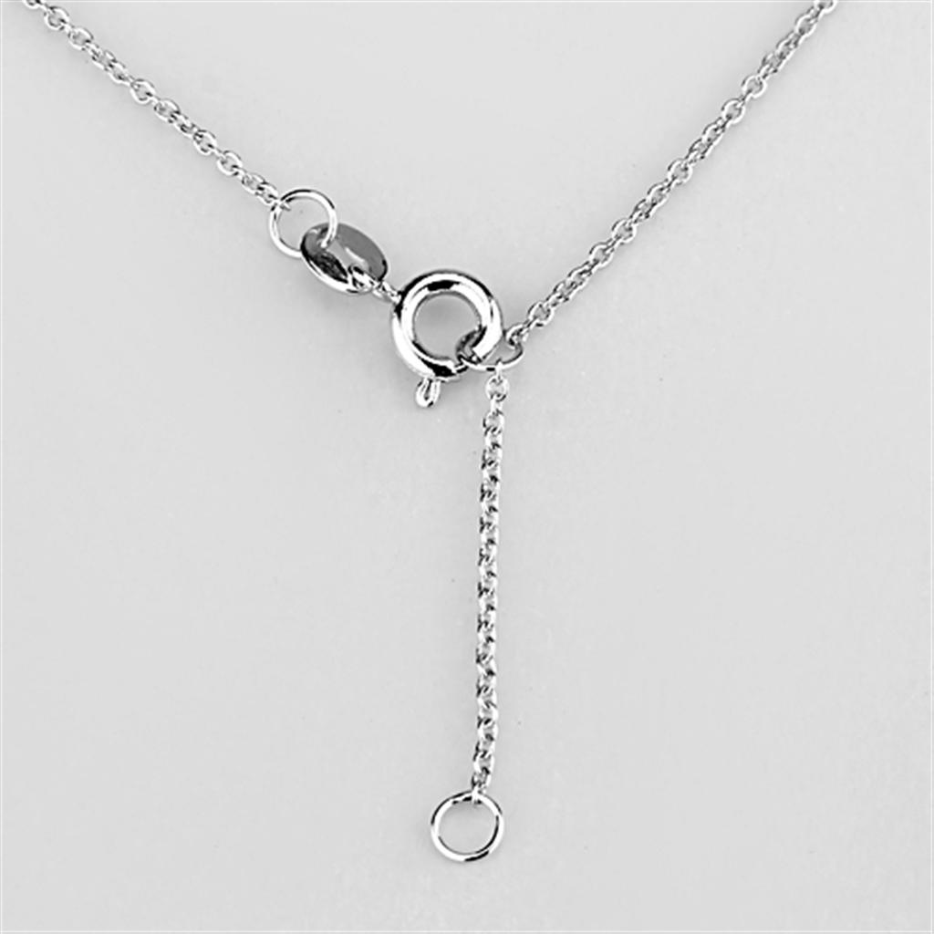 3W429 Rhodium Brass Necklace with Clear AAA Grade CZ