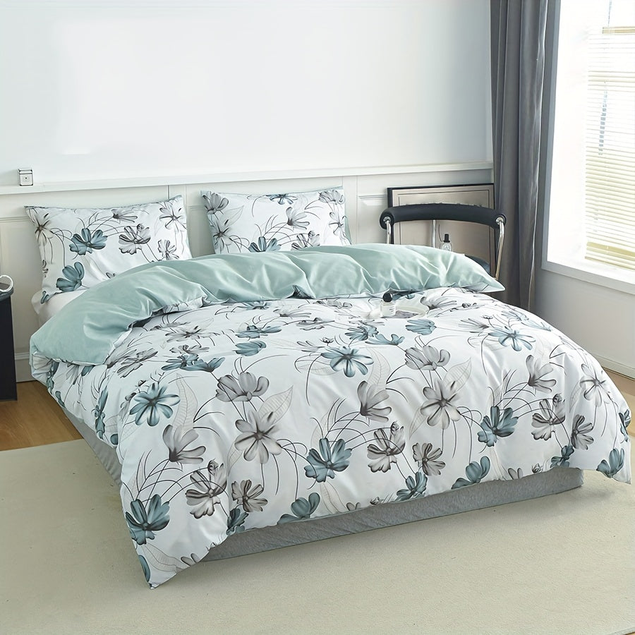 Floral 3Piece Duvet Set Soft Stylish Bedroom Essentials