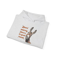 Don't worry you're in good hands Unisex Heavy Blend™ Hooded Sweatshirt  - Korea  - StyleMZ