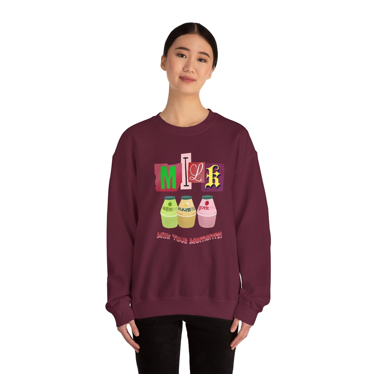 Milk your moment! Unisex Heavy Blend™ Crewneck Sweatshirt - StyleMZ