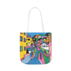 Korea -  The hillside village in Korea Canvas Tote Bag, 5-Color Straps  - StyleMZ