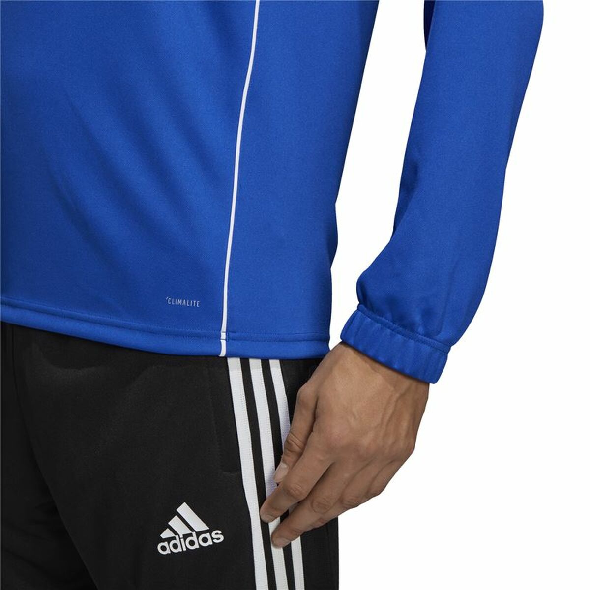 Men’s Long Sleeve Shirt Adidas Core 18 in Blue for Comfort