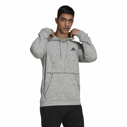 Men’s Hoodie Adidas Essentials Mélange Embroidered Light Grey