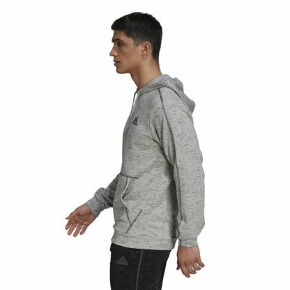 Men’s Hoodie Adidas Essentials Mélange Embroidered Light Grey