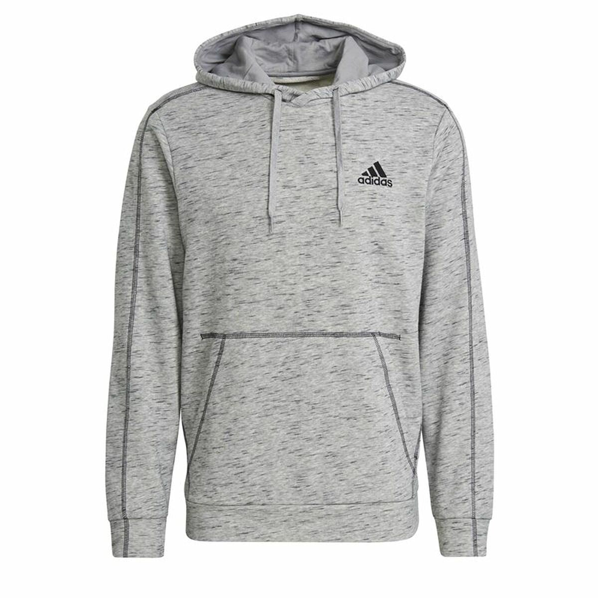 Men’s Hoodie Adidas Essentials Mélange Embroidered Light Grey