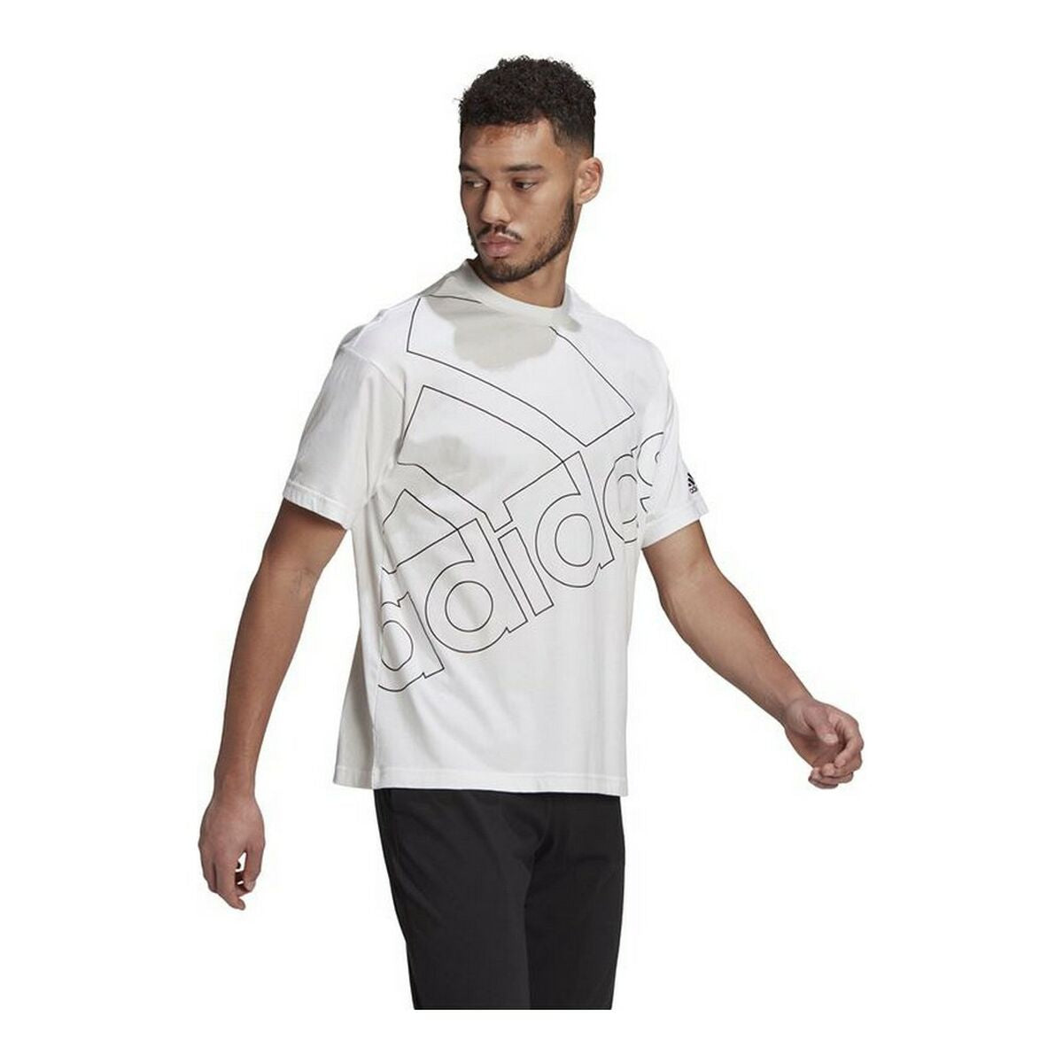 Men’s Short Sleeve T-Shirt Adidas Giant Logo White Style