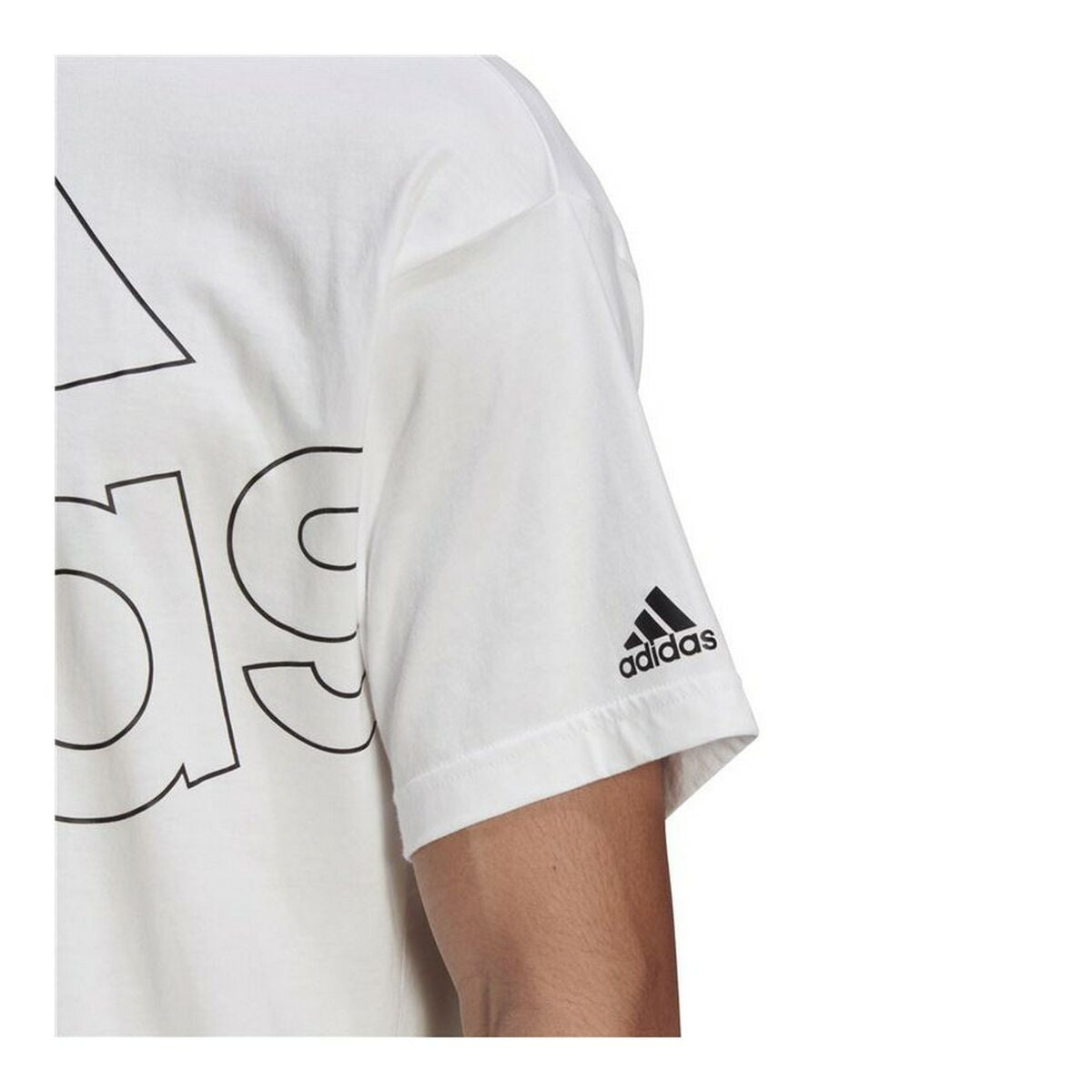 Men’s Short Sleeve T-Shirt Adidas Giant Logo White Style