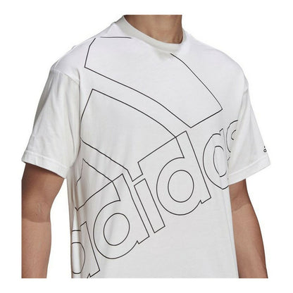 Men’s Short Sleeve T-Shirt Adidas Giant Logo White Style