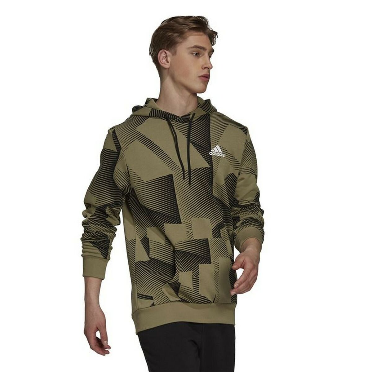 Men’s Hoodie Adidas Graphic M Khaki for Active Comfort