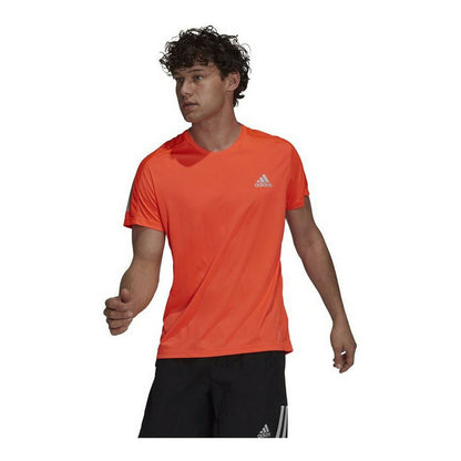 Short-Sleeve Sports T-Shirts Adidas Own The Run Red for Men